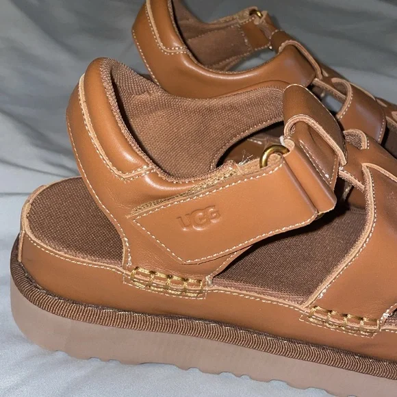 UGG Goldenstar Strap Leather Platform Sandals - Picture 2 of 6
